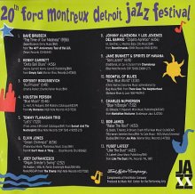 1999 Ford Montreux,  Detroit Jazz Festival - CD back cover